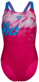 Arena Splash Point Swimsuit V Back Girls Fuschia