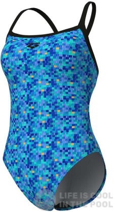 Arena Pooltiles Swimsuit Challenge Back Black/Blue Multi