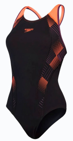 Speedo Placement Laneback Black/Siren Red/Plum Dandy