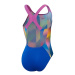 Speedo Printed Allover Powerback Girls Pink/Blue